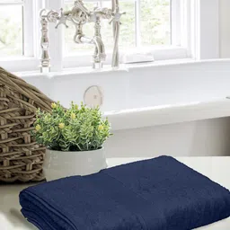 BOMBAY DYEING Navy Blue  Solid 550 GSM Cotton Bath Towels-picture-20