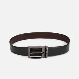 Louis Philippe Men Black & Brown Reversible Leather Belt-picture-6