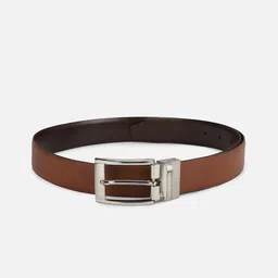 Louis Philippe Men Brown Solid Reversible Leather Belt-picture-6