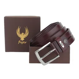 Flyer Men Brown Leather Formal Belt-image-60