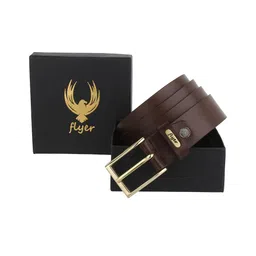 Flyer Men Brown Leather Formal Belt-image-38