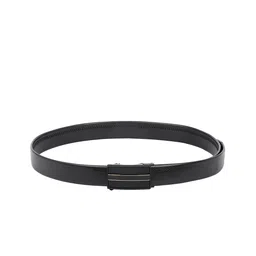 Mast & Harbour Men Black Textured Slim Belt image 3