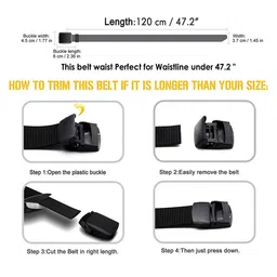 ZORO Men Pack Of 2 Textured Slider Plastic And Anti Allergy Buckle Canvas Wide Belts image 4