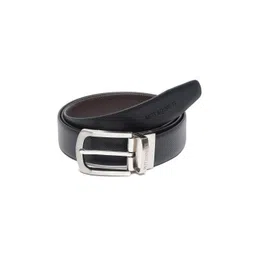 MUTAQINOTI Men Black & Brown Faux Leather Reversible Formal Belt image 4