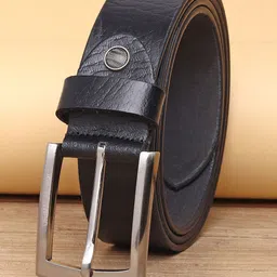 URBAN ALFAMI Men Black Leather Belt-image-81