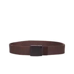 The Roadster Lifestyle Co. Men Brown & Grey Set Of 2 Textured Canvas Belts image 2