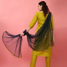 housofcommon Women Cotton Blend Kurta Pant Dupatta Set image 2