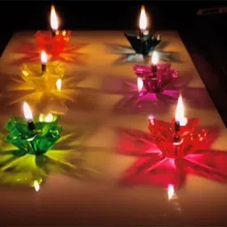 esp 3D Reflection Designer Reusable Multi Shape Transparent Oil Diya Candle-picture-11