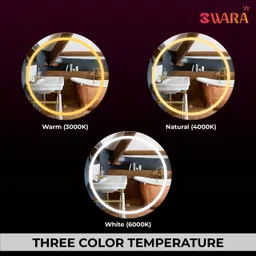 flipkart perfect homes Round Bathroom Decorative LED Touch Sensor Living Room Bedroom & Office Bathroom Mirror image 5