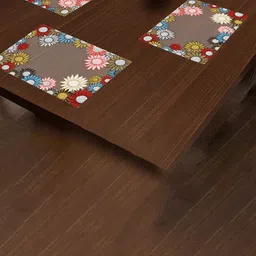 Dakshya Industries Blossom Brown & White 3 Pieces Printed Waterproof Table Placemats image 1