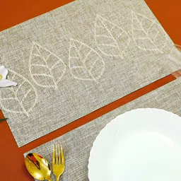 Yellow Weaves 6-pcs Beige Textured Jute Table Placemats image 2