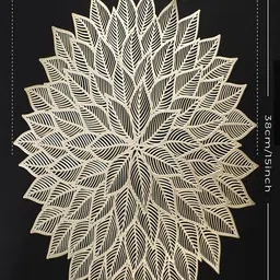 Dakshya Industries Gold 2-Pieces Round Table Placemats image 3