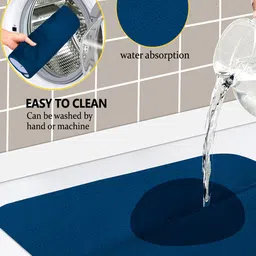 Kuber Industries Blue Kitchen Self Drying Microfiber Table Placemat image 4