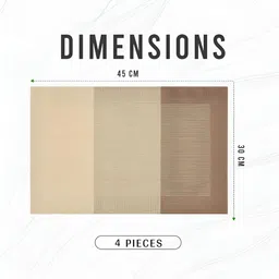 Yellow Weaves 4-Pcs Beige Woven Design Table Placemats image 4