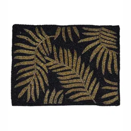 YWULY Black & Cream- Colored 2 Pieces Floral Embellished Beaded Round Table Placemats image 3