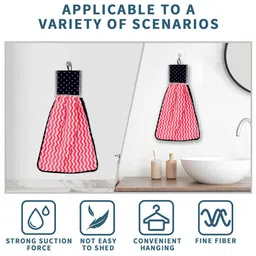 Kuber Industries Red & White 3 Pieces Chevron Print Kitchen Towel with Ties image 5