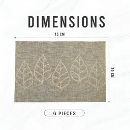 Yellow Weaves 6-pcs Beige Textured Jute Table Placemats image 5