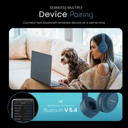 hammer Vibe ENC Bluetooth Headphone, 40mm Driver, Dual Pairing, 50hrs Playtime Bluetooth & Wired Headset image 5