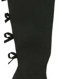 london rag Black High Heel Knitted Calf Boot Boots For Women-picture-13