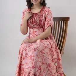 ftdiva Printed Cotton Rayon Stitched Anarkali Gown-picture-12