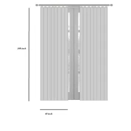 eric london Grey Polyester abstract 9ft Blackout Eyelet Door Curtains (Pack of 2) image 2