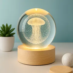 genisysx 3D Jellyfish LED Night Light Table Lamp image 1
