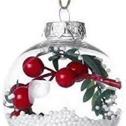 vital creation New_Clear Glass Balls Christmas Tree Ornaments Xmas Tree-XMAS Hanging Ornaments Pack of 6 image 2