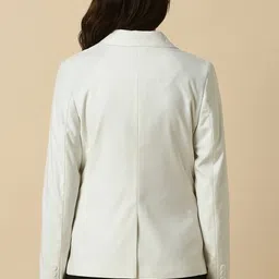 allen solly Women Solid Single Breasted Formal Blazer image 3