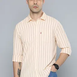 levi's Men Slim Fit Striped Spread Collar Casual Shirt image 1