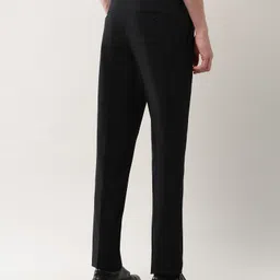 arrow Men Tapered Black Polyester Trousers image 5