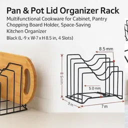 a k enterprises Utensil Kitchen Rack Multi-Functional Kitchen Organizer Rack for Pots, Pans, Lids & Utensils Storage Iron image 3