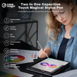 Case-Magic 2 in 1 Universal Stylus pen with Fine Point Disc Tip+Micro-Knit Hybrid Fiber Tip Stylus image 2