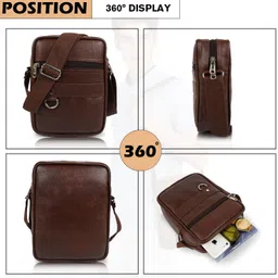 zipcraze Brown Men Sling Bag Mini Cube Sling Bag for Men Cross body Mobile Side Bags Travel Chest Bags image 5