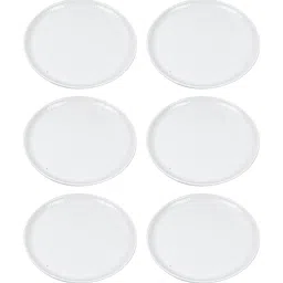 Melamine White Hammered Glossy Finish Quarter Plates Set Of 6 By Market 99 image 2