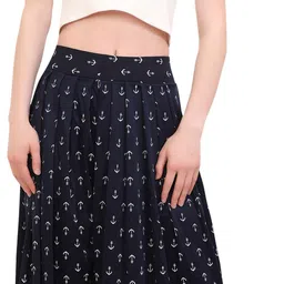 bitcoin Women Regular Fit Dark Blue Lycra Blend Trousers image 5