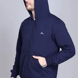zeffit Men Full Sleeve Solid Hooded Sweatshirt image 4