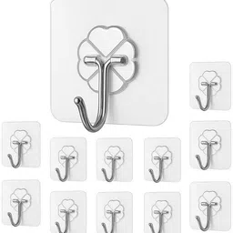 ds mrt Adhesive Hooks Wall Hanger Towel Hooks Heavy Duty Wall Hooks for Hanging Hook 1 image 1