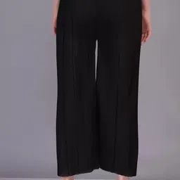 irha Pack of 2 Women Regular Fit Black, Pink Viscose Rayon Trousers image 4