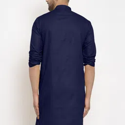 sefroni Men Solid Cotton Blend Straight Kurta image 2