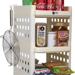 tnt Fizzy 4 Tier Multi-Purpose Plastic Storage Organizer Rack for with Wheels-IVORY Plastic Kitchen Trolley-picture-24