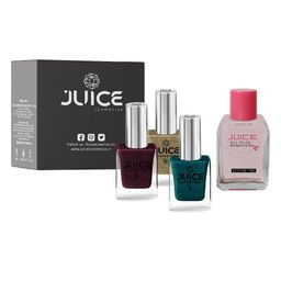 JUICE Set of 3 One Coat Nail Polishes with Nail Polish Remover-picture-1