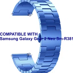ACM WSM37Y22BL1184 Watch Strap Metal Steel 22mm for Samsung Galaxy Gear 2 Neo Sm-R381 Smartwatch Blue Smart Watch Strap-picture-19