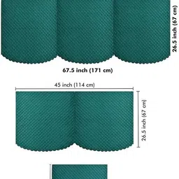 pitloum craft Velvet 3+2+2 Seater Sofa Geometric, Plain Cover image 2