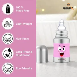 speedex Stainless Steel Baby Feeding Bottle with Internal Marking - 140 ml image 3
