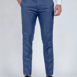 cyphus Men Regular Fit Blue Cotton Blend Trousers-picture-10