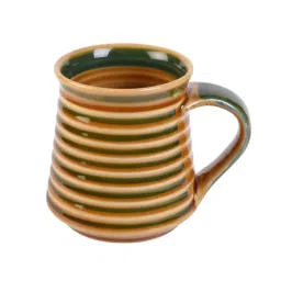 unravel india Textured 150Ml Yellow Green Ceramic (Set Of 6) Tea Cups image 3