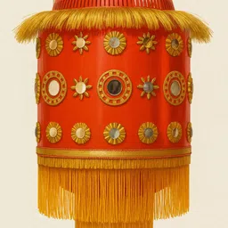 house of aarang Red Plastic Hanging Lantern-picture-45