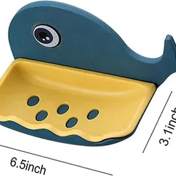 sjk Fish Shape Cute Adhesive Waterproof Wall Mounted Soap Dish(PACK OF 4) 1.885 image 3