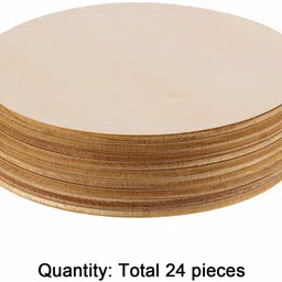 minileaves Unfinished Wood Circle Round Wood Pieces Blank Round Wooden Cutouts image 2