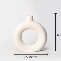 samikshadecor TMF_White vase 6 inchi Ceramic Vase image 3